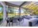 Outdoor dining and lounge area with a view of a lake and pool at 7257 Greystone St, Lakewood Ranch, FL 34202