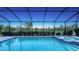 Enclosed pool with a spa and verdant view at 11606 Apple Tree Cir, Bradenton, FL 34211