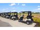 Golf carts parked on a sunny day, ready for golfers at the golf course at 12557 Galapagos Ct, Venice, FL 34293