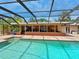 Backyard pool featuring an outdoor bar and covered patio area with screened enclosure at 6308 Caracara St, Sarasota, FL 34241