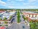 Stunning aerial view of palm-lined street, showcasing the neighborhood's charm and proximity to the ocean in the distance at 667 Crossfield Cir # 1, Venice, FL 34293