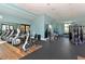 The well-equipped gym includes weights, cardio equipment and machines, plus great natural light at 14404 Stirling Dr, Lakewood Ranch, FL 34202