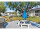 Backyard area featuring a picnic table, grill, and lush green space at 204 46Th Avenue W Ter # 412, Bradenton, FL 34207