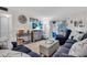 This comfortable living room features coastal decor and sliding glass doors to the patio at 204 46Th Avenue W Ter # 412, Bradenton, FL 34207
