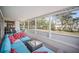 Covered patio featuring outdoor seating and views of the backyard; perfect for relaxation and entertaining at 2620 White Sands Dr, Sarasota, FL 34231