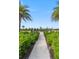 Community dog park with fenced-in area, signage, walkway, and mature palms at 4240 Pond Brook Ct, Bradenton, FL 34211