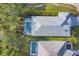 Aerial view of a home with a screened-in pool and lush landscaping at 5203 Title Row Dr, Bradenton, FL 34210