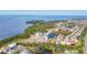 Scenic aerial view of a waterfront community with stunning bay views at 5203 Title Row Dr, Bradenton, FL 34210