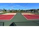 Brightly colored pickleball courts with surrounding fencing offering a fun recreation area at 1829 Cypress Point Ln, Sarasota, FL 34234