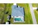 Aerial shot of a screened in pool and patio, perfect for relaxing at 4404 5Th W Ave, Palmetto, FL 34221