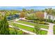Bocce ball court surrounded by landscaped gardens, creating a relaxing and picturesque outdoor recreational space at 5416 Hope Sound Cir, Sarasota, FL 34238