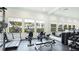 Bright gym with various cardio machines, weights, and scenic views for an invigorating workout at 5416 Hope Sound Cir, Sarasota, FL 34238