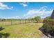 Spacious backyard with manicured lawn and view of golf course, partially fenced at 6381 Mighty Eagle Way, Sarasota, FL 34241