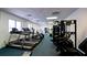Community gym showcasing cardio machines and weight training equipment, bathed in natural light at 10315 Cortez W Rd # 8Bv, Bradenton, FL 34210