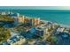 Beautiful aerial shot of beachfront condos with ocean and bay views at 1104 Benjamin Franklin Dr # 519, Sarasota, FL 34236