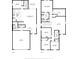 Two-story floor plan featuring bedrooms, bathrooms, kitchen, living area, and garage at 11252 Fieldstone Dr, Palmetto, FL 34221