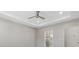 This bedroom features a modern ceiling fan, recessed lighting, and neutral paint, creating a calming and bright space at 11420 Golden Bay Pl, Bradenton, FL 34211