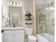 Bathroom featuring a tiled shower-tub combo, granite countertop, and modern vanity at 11421 Carlton Fields Dr, Riverview, FL 33579