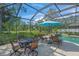Relaxing screened-in pool area with outdoor dining, ideal for enjoying meals by the water at 14404 18Th E Pl, Bradenton, FL 34212