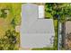 Overhead shot of the roof, backyard, and landscaping detailing the layout of the property at 2225 Alice Rd, Sarasota, FL 34231