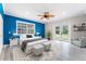 Bright bedroom with French doors leading to the yard at 2225 Alice Rd, Sarasota, FL 34231