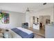 Large main bedroom with doorway, decor and ceiling fan at 2425 21St St # B, Sarasota, FL 34234