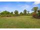 Lush backyard with an expansive lawn and mature foliage, offering serene outdoor space and privacy at 2665 Chipley Ave, North Port, FL 34286