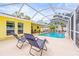 Lush backyard with outdoor seating, patio, and screened in pool at 2909 Concord St, Sarasota, FL 34231