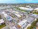 An aerial view of a vibrant commercial district with retail stores and restaurants near the intercoastal waterway at 2909 Concord St, Sarasota, FL 34231