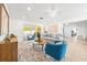 Comfortable living room with stylish decor, including plush seating, patterned rugs, and a view of the outdoor patio at 2909 Concord St, Sarasota, FL 34231