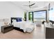 Bright bedroom featuring sleek design and waterfront views at 424 Bowdoin Cir, Sarasota, FL 34236