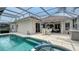 A luxurious pool area with a screened enclosure, patio seating, and a built-in spa at 4741 Pinnacle Dr, Bradenton, FL 34208