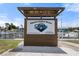 Bayshore Gardens Marina sign with contact information, showcasing the marina's branding at 6715 Georgia Ave, Bradenton, FL 34207