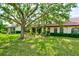 Sprawling backyard featuring lush green grass and mature shade trees, perfect for outdoor relaxation and recreation at 7340 Villa D Este Drive, Sarasota, FL 34238