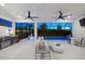 The screened lanai boasts a beautiful pool, outdoor kitchen, and comfortable seating areas for relaxing and entertaining at 8163 Redonda Loop, Lakewood Ranch, FL 34202