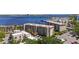 Aerial view of the condos building with water view and marina in the background at 1650 1St W Ave # 503B, Bradenton, FL 34205