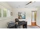 Bright home office with a large window, desk, and neutral color scheme at 1538 S Orange Ave, Sarasota, FL 34239