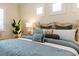 Close-up of the bedroom's comfortable bed, bedside lamps, and decorative pillows at 1727 88Th Nw Ct, Bradenton, FL 34209