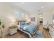 Comfortable bedroom with plush bedding, neutral walls, wood floors, and recessed lighting, creating a relaxing atmosphere at 1727 88Th Nw Ct, Bradenton, FL 34209