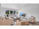 Bright living room features a comfortable sofa, large window, and modern decor at 3725 Spyglass Hill Rd, Sarasota, FL 34238