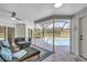Inviting lanai featuring a comfortable seating area overlooking the sparkling pool and backyard at 3725 Spyglass Hill Rd, Sarasota, FL 34238