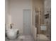Bathroom featuring a standalone tub next to glass shower with modern fixtures at 3811 30Th S Ave, St Petersburg, FL 33711