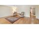 Inviting living room featuring hardwood floors and comfortable seating area at 3917 Ashwood Ln # 57, Sarasota, FL 34232