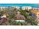 An aerial view of the stunning property, highlighting its prime location near the beach and surrounding neighborhood at 4711 Ocean Blvd, Sarasota, FL 34242