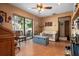 View of the living room and the sliding door to the patio at 4711 Ocean Blvd, Sarasota, FL 34242