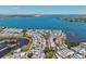 This aerial shows beautiful waterfront community with lush surroundings and water access and views at 7 Braden Castle Dr, Bradenton, FL 34208
