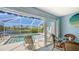 Bright dining room with scenic views of the pool, patio and backyard at 7664 Camminare Dr, Sarasota, FL 34238