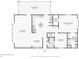 A clear floor plan of the home showing the layout of rooms, including the living and dining areas, and bedrooms at 8534 Imperial Cir, Palmetto, FL 34221