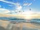 Beautiful sunrise over the ocean waves, with birds flying in the sky at 336 Avenida De Mayo, Sarasota, FL 34242