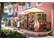 A sunny outdoor patio view from Parisian Cafe on Siesta Key at 336 Avenida De Mayo, Sarasota, FL 34242